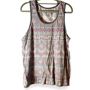 Ring of Fire LA Athletic tank with Sweater Knit Printed Pattern L